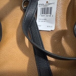 COACH Elle Pebbled Leather Backpack Light Saddle Black New with Tags Purse Bag